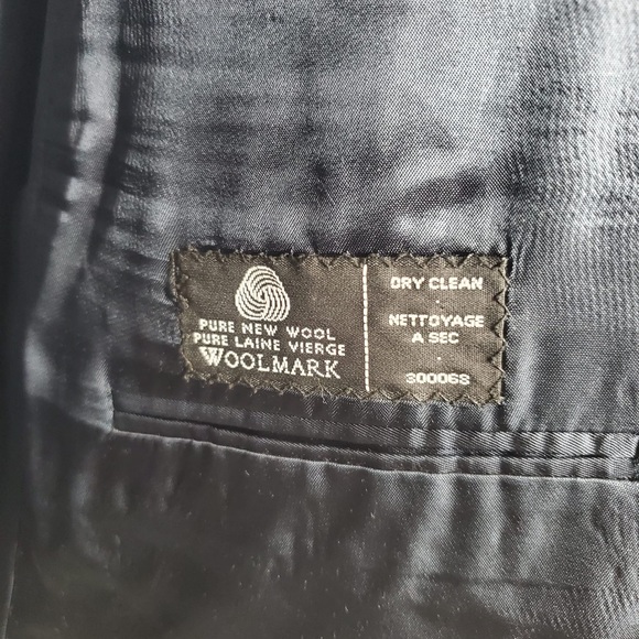 Jones New York 100% Wool Tweed Mens Graph Check Plaid Windowpane Tall Blazer 46L - Picture 5 of 8